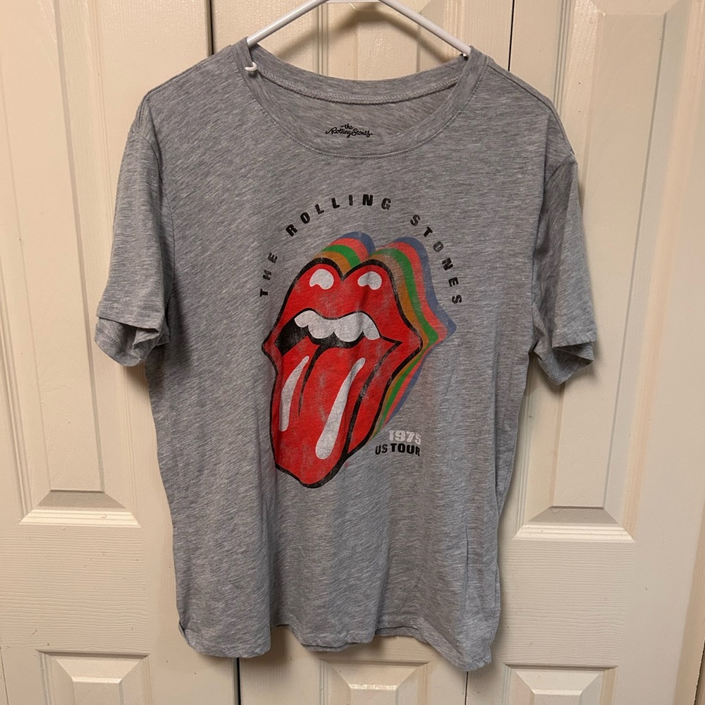 The Rolling Stones Gray Short Sleeve Tee with Red Logo